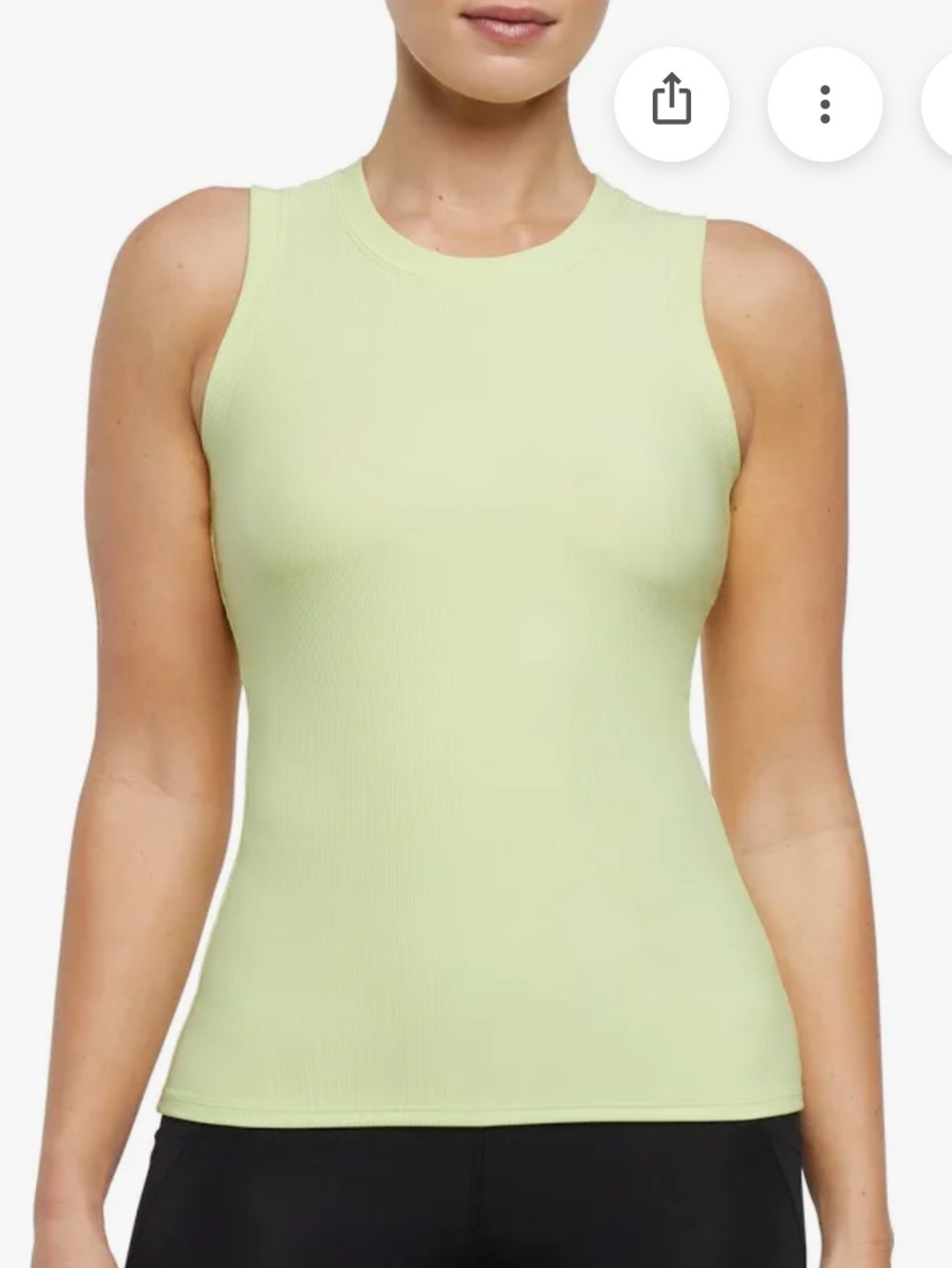 Marika Ribbed Slim Tank in Shadow Lime Size Medium